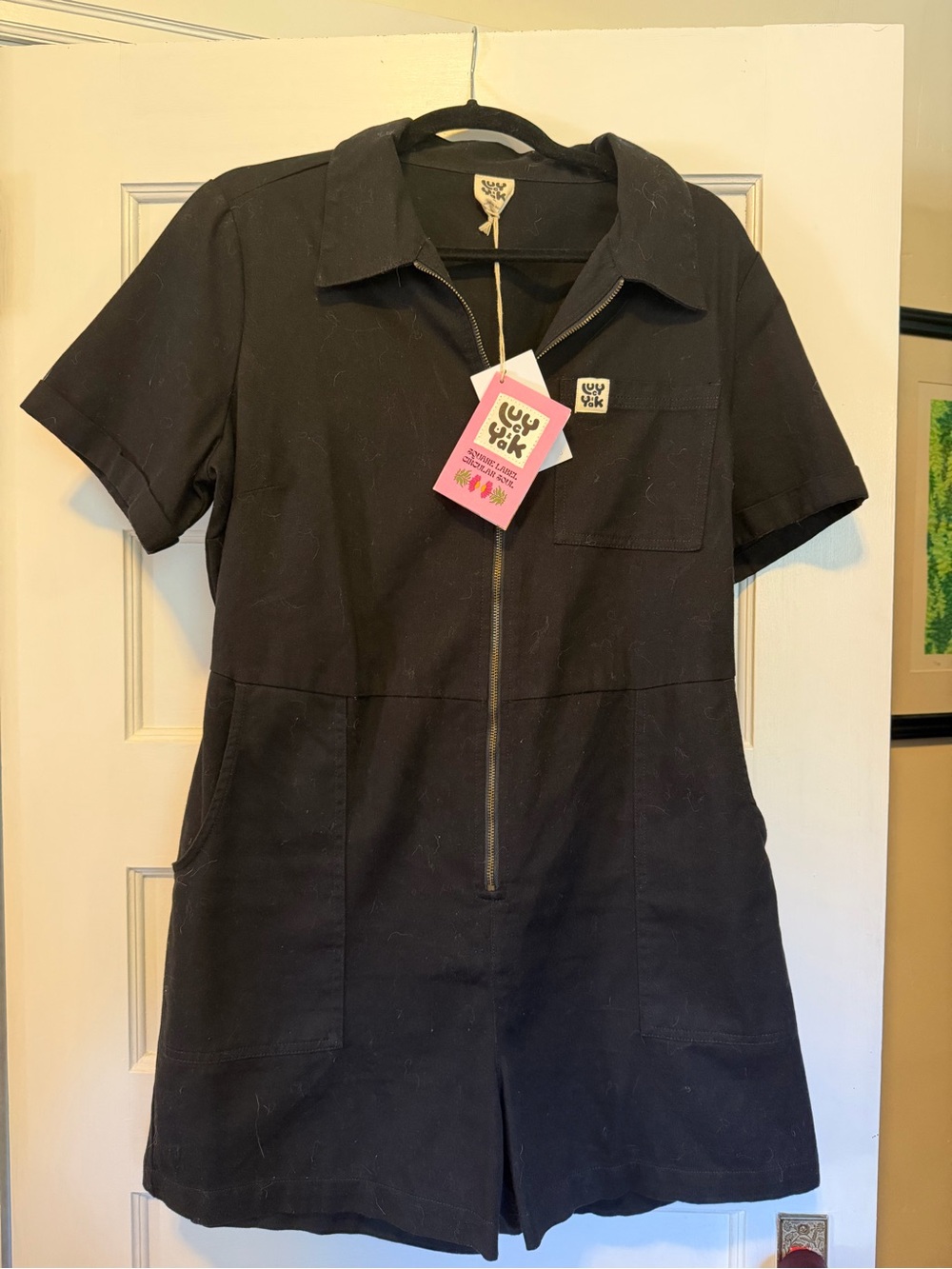 Black Zipper Romper by Lucy & Yak